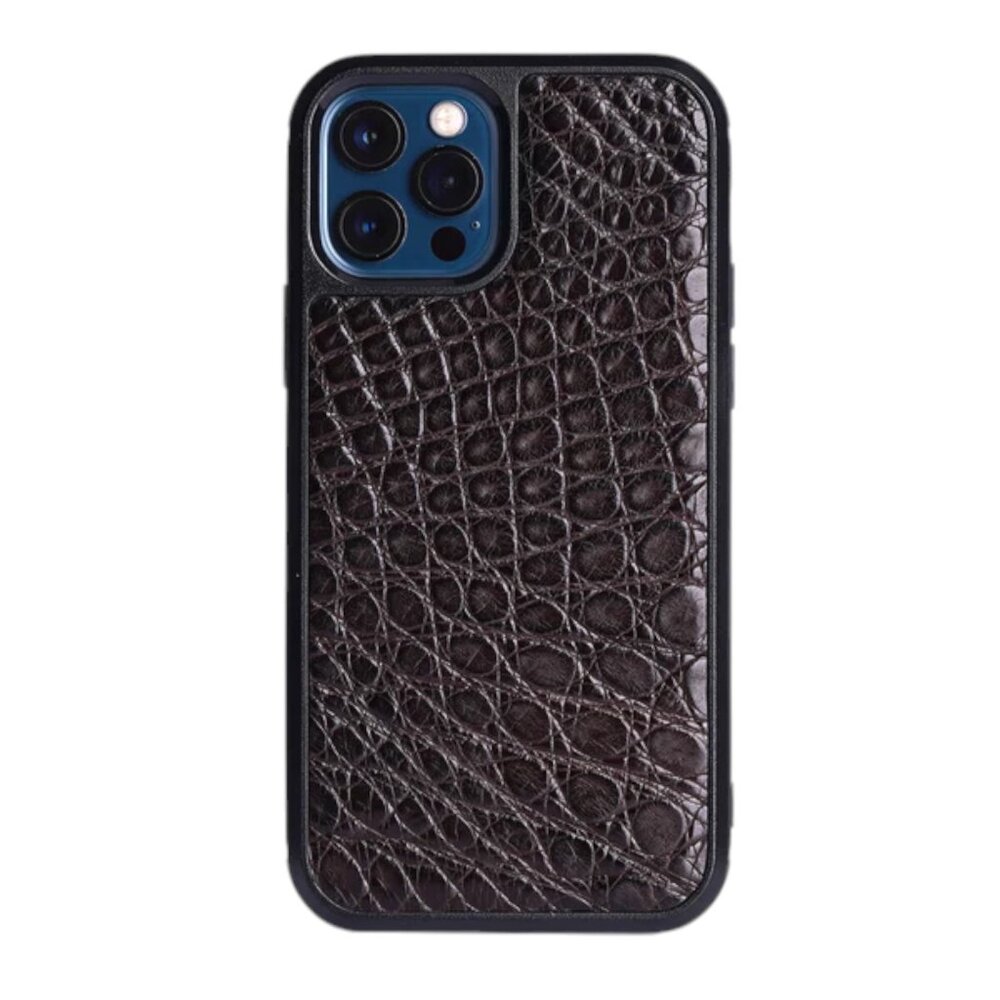 Luxury iPhone 12 & 12 Pro Skin - Genuine Alligator - Black Red Color